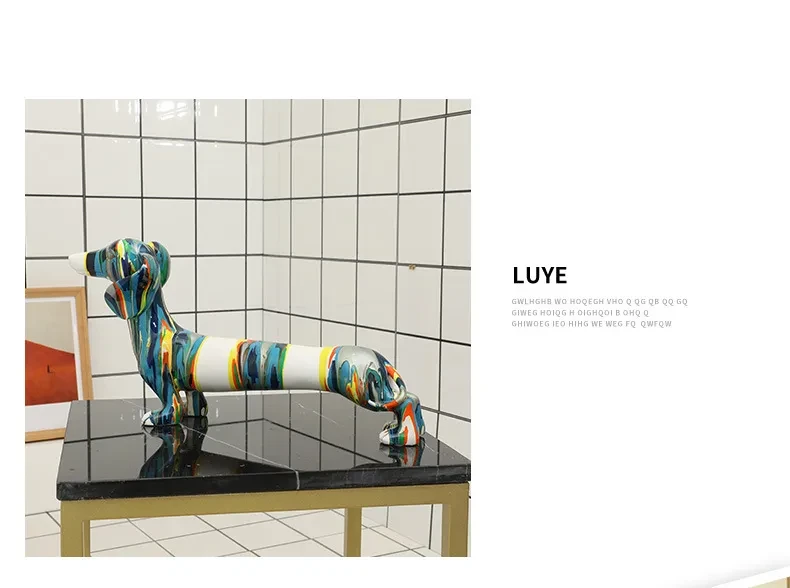 Resin Crafts Animal Cartoon Dachshund Dog