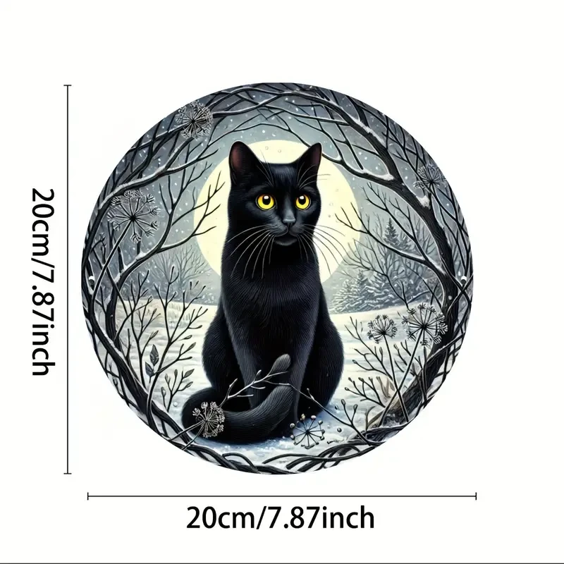Cat Lover's Delight: 20.32x20.32cm Round Metal Sign