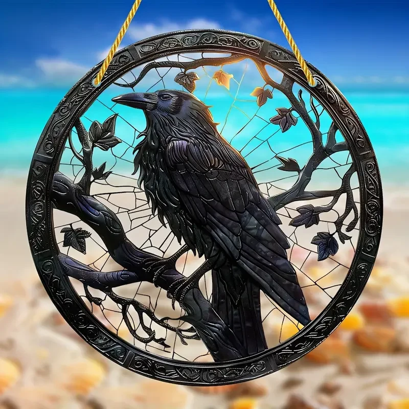 1pc A Crow-stained Window Hanging Catcher