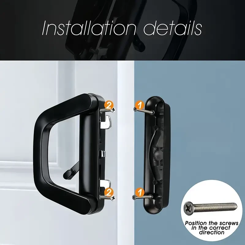 Glass Patio Sliding Door Lock Handle Set - Security Hardware with Key