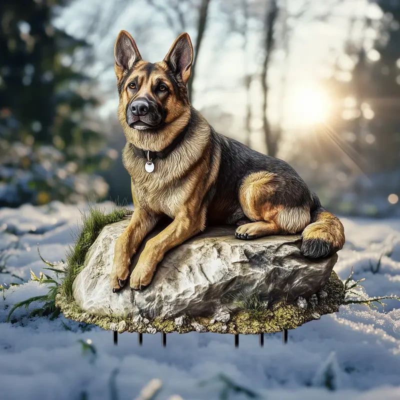 German Shepherd Garden Stake Acrylic Suncatcher