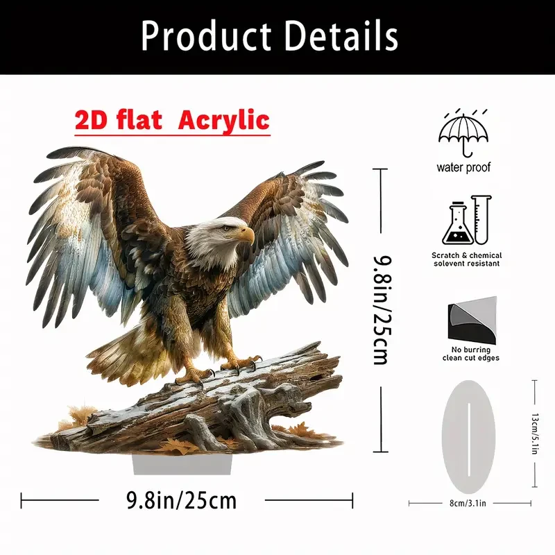 Majestic Eagle Winged Acrylic Desk Decor