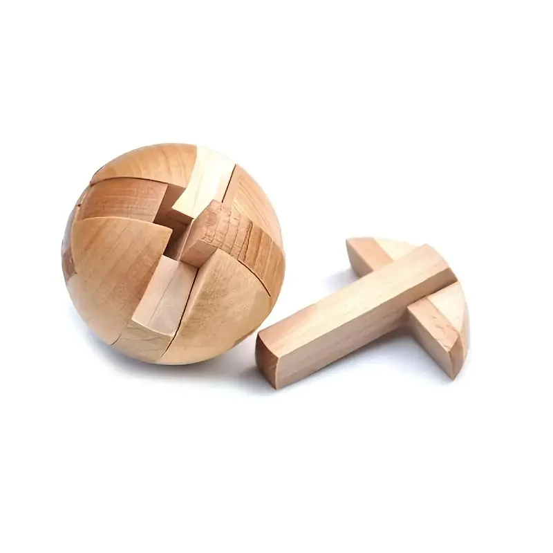 Wooden Magic Ball Puzzle  Brain Teaser Toy & Intelligence Game