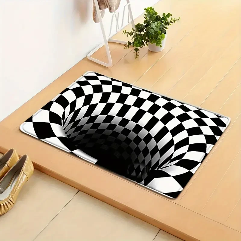 Vibrant 3D Optical Illusion Carpet  Colorful Fall Design Floor Mat