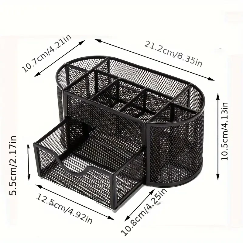 Pen Holder Mesh Desk Tidy  Desktop Stationery Organizer with Drawer