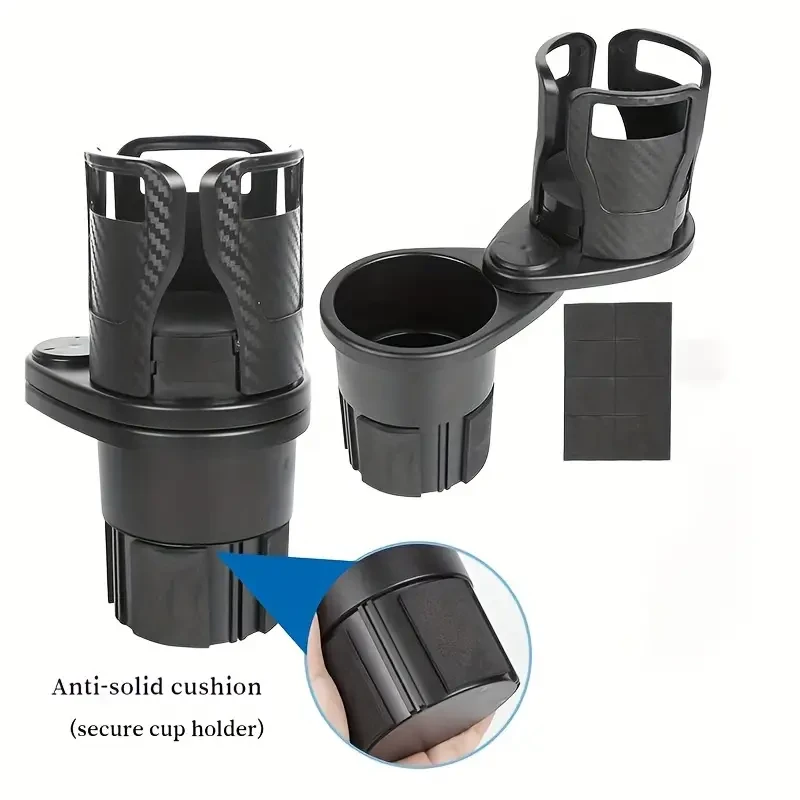 Adjustable Dual Cup Holder Expander with Phone Holder & Aromatherapy Organizer