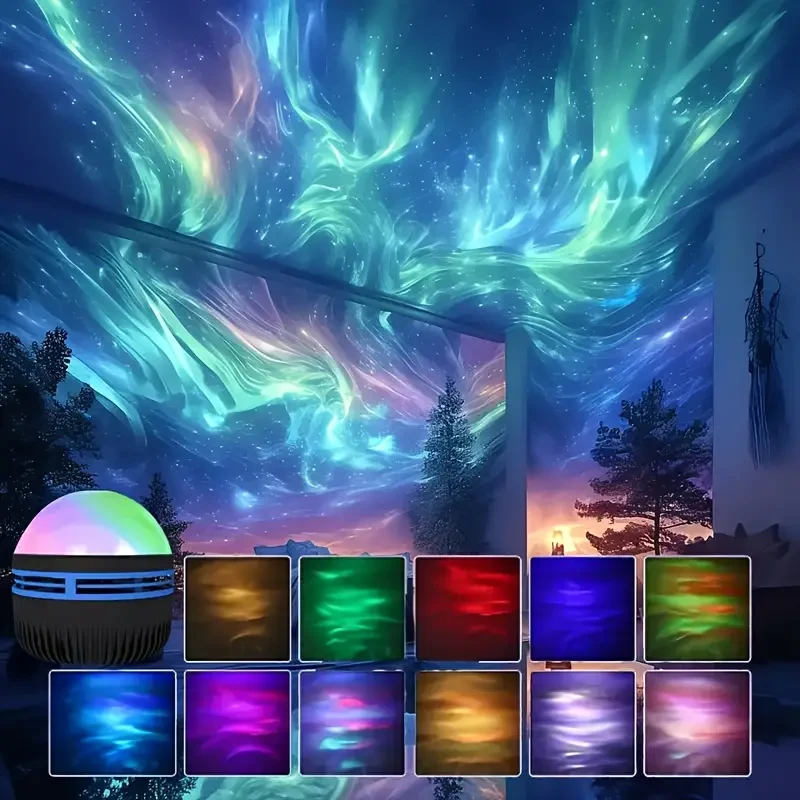 USB Powered Aurora Projector Lamp  Northern Lights Landscape Effect