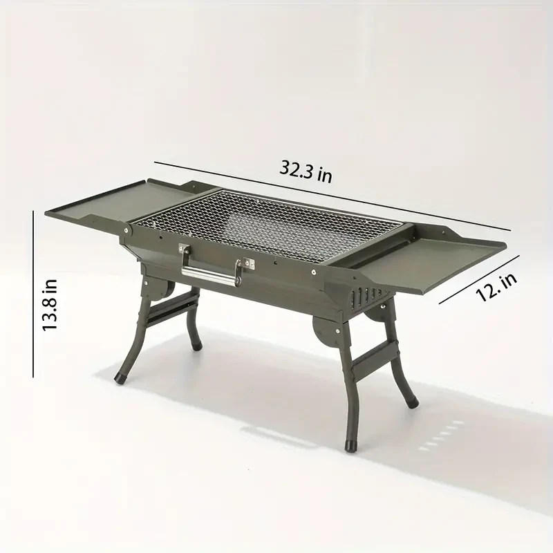 Large Foldable Charcoal BBQ Grill  Portable Outdoor Barbecue Box