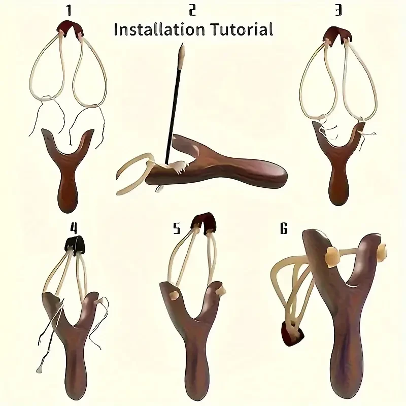 Premium Solid Wood Slingshot Set  Mud Ball Launcher