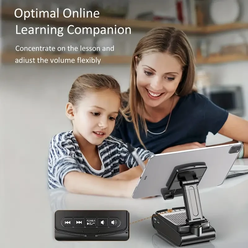 Portable Phone Stand Speaker  Wireless Sound & Non-Slip Base