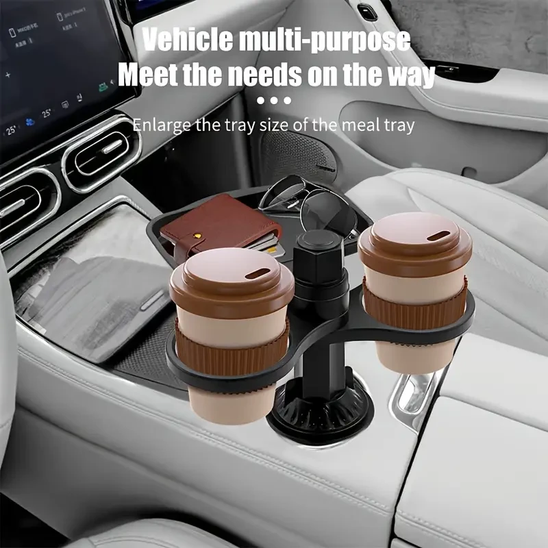 360 Rotatable Car Cup Holder  Expandable Snack Tray