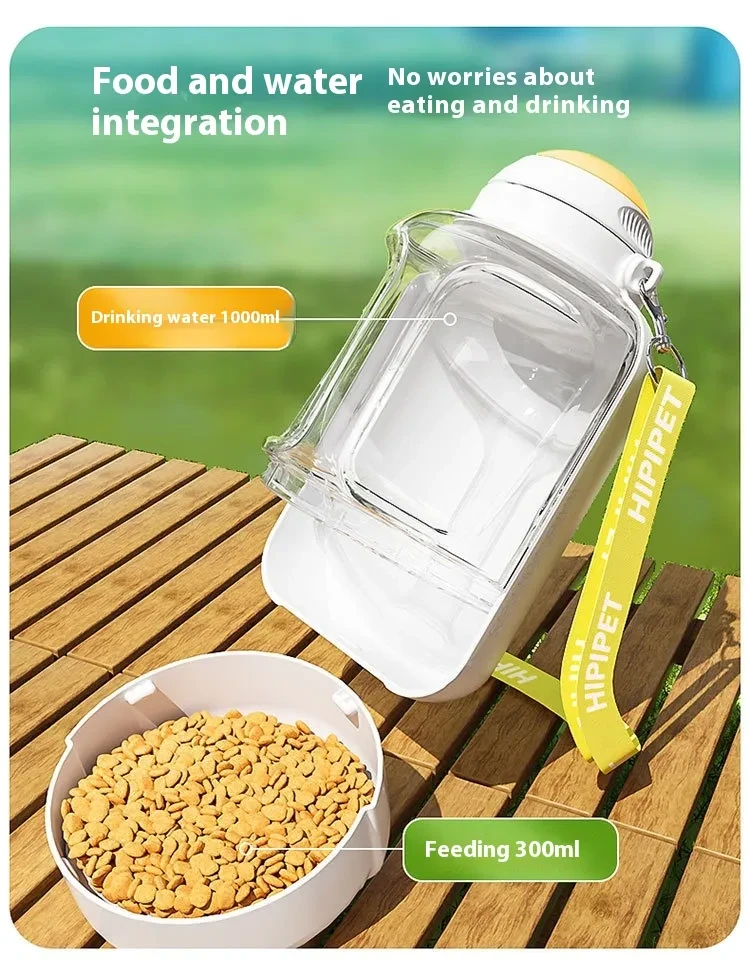 2 In 1 Dog Large Capacity Pets Outdoor Drinking Pot