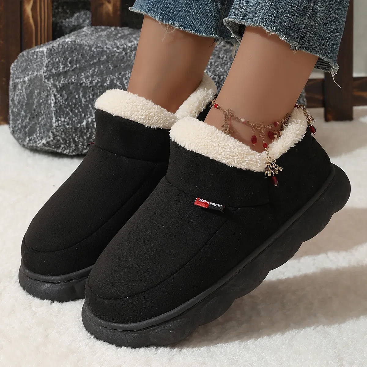 Winter Plush Cotton Shoes Women