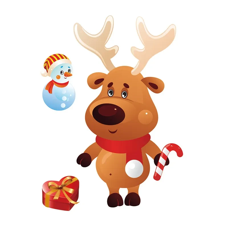 Christmas Glass Window Static Sticker Santa Claus Stickers Decoration Supplies