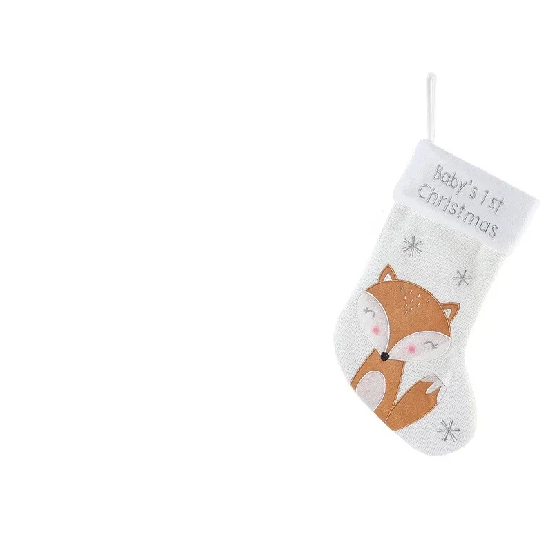 Christmas Fox Wool Gift Stockings