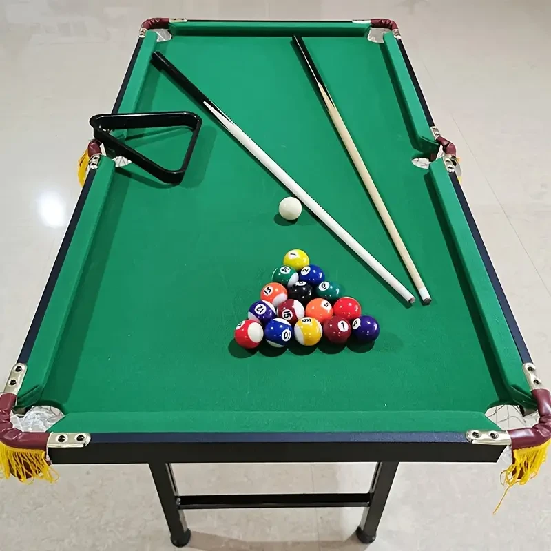 Adjustable Height Mini Pool Table Set  Folding Billiards Table with Iron Frame