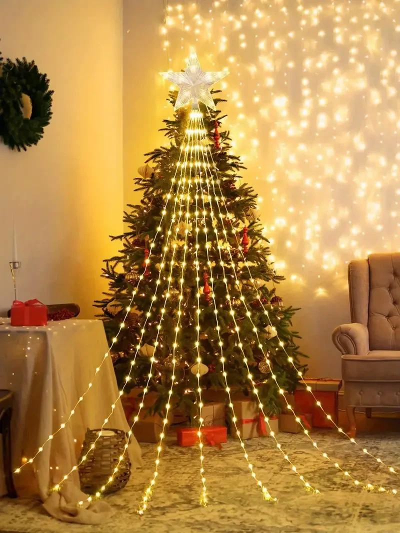 1 Pack Christmas LED Star Fairy String Lights, Christmas Decorations, Extendable For Indoor, Outdoor, Christmas Tree, Garden Decorationhts For Wedding Bedroom Classroom Patio Garden