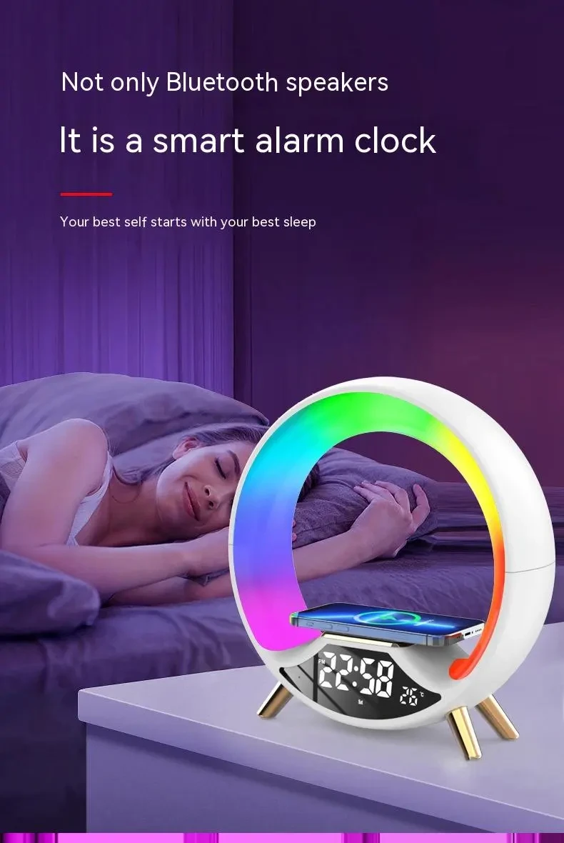 O Light Three In One Wireless Charging Multifunctional Bluetooth Speaker Night Light