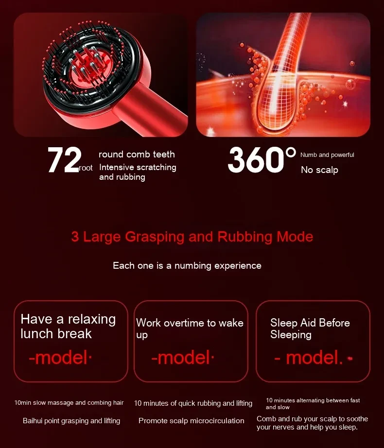 Fluffy Comb Scalp Massager Infrared