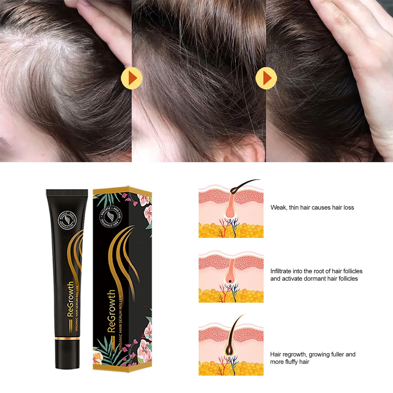 Regrowth Organic Hair Serum Roller