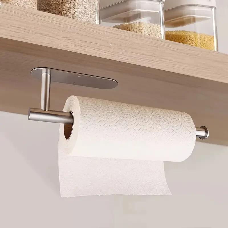 Paper Towel Holder, Creative Punching-free Paper Towel Rack, Household Wall-mounted Paper Storage Organizer