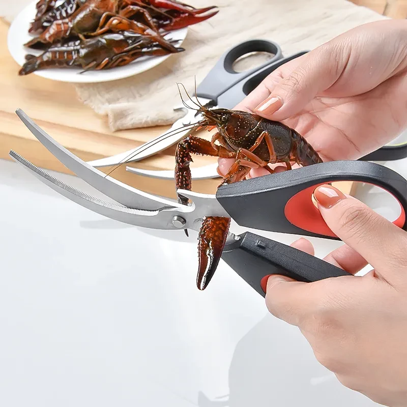 Household Stainless Steel Seafood Elbow Food Scissors
