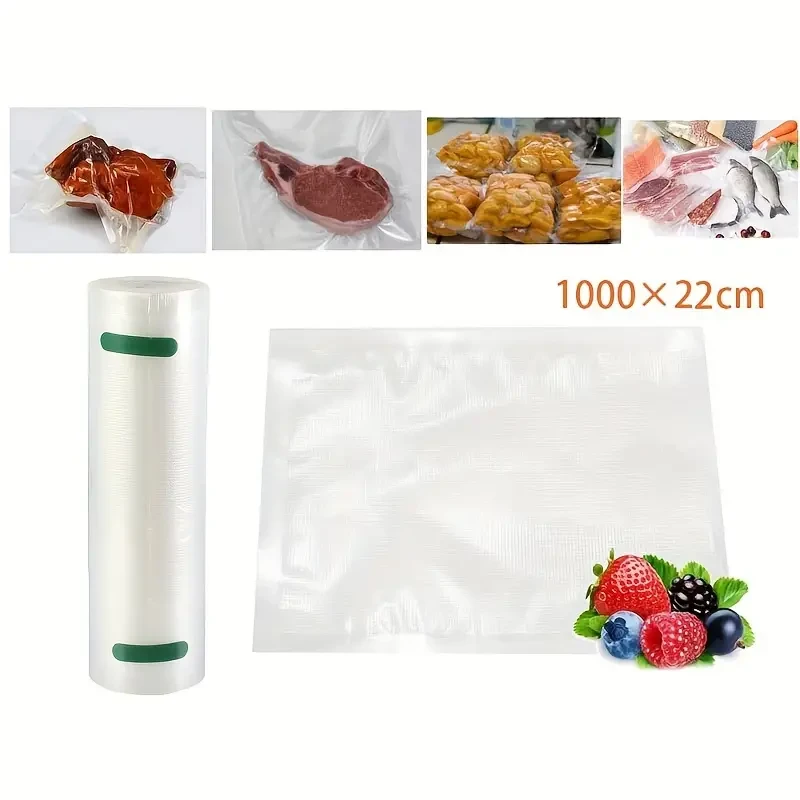 Vacuum Sealer Bags, 1 Rolls Kitchen Food Meat Saver Storage Bags, Embossed, BPA Free, With Diamond Texture For Meal Prep Sous Vide