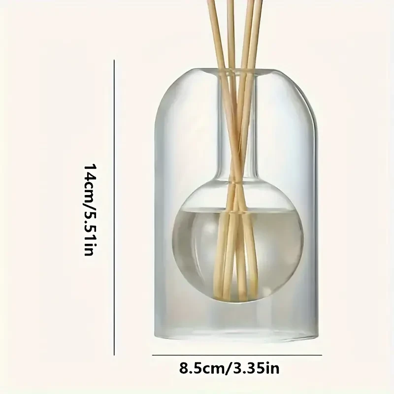 Elegant Glass Aroma Diffuser Vase for Reed Sticks, Art Deco Style Home Fragrance Decor