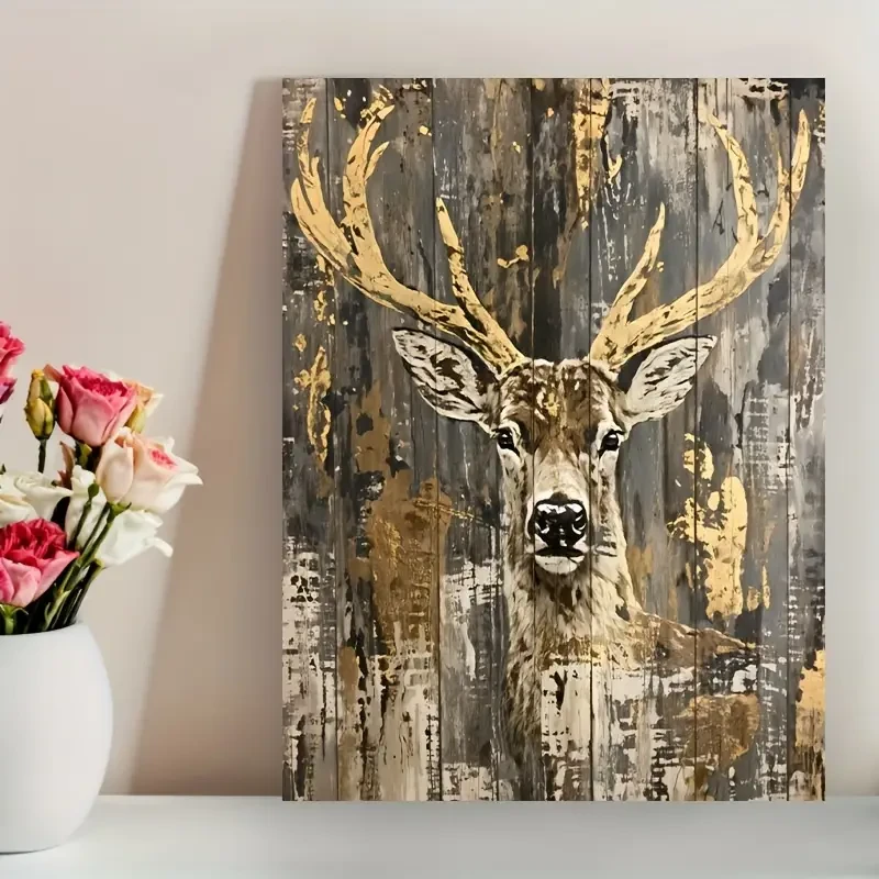 Abstract Deer Canvas Art Print Poster