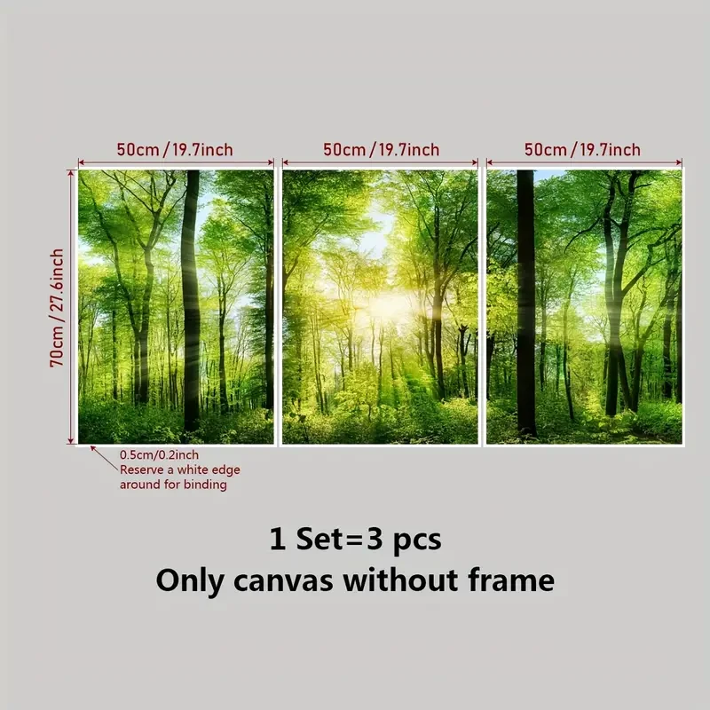 3pcs/set Unframed Canvas Poster, Modern Art, Natural Landscape
