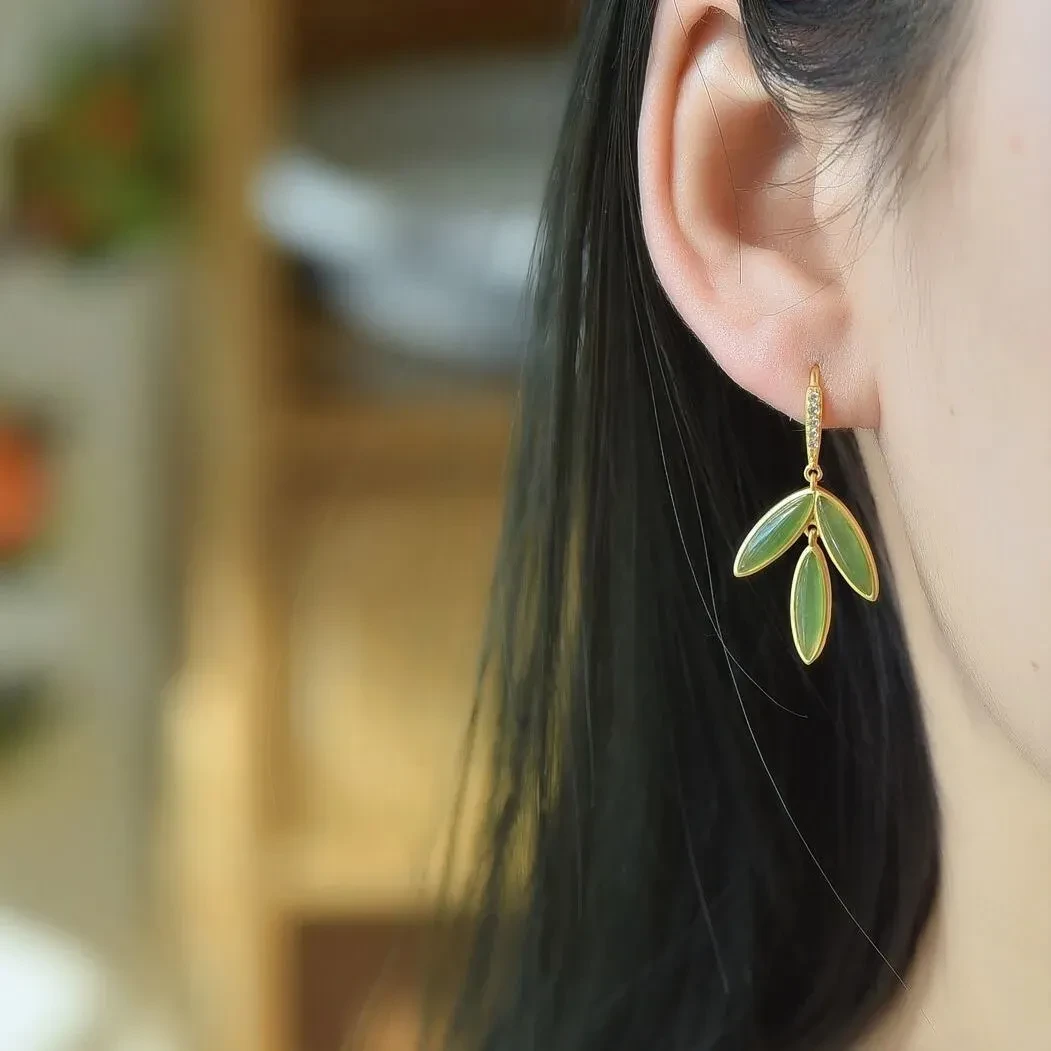 Simple And Stylish Earrings Clover Jasper Gifts For Girlfriend