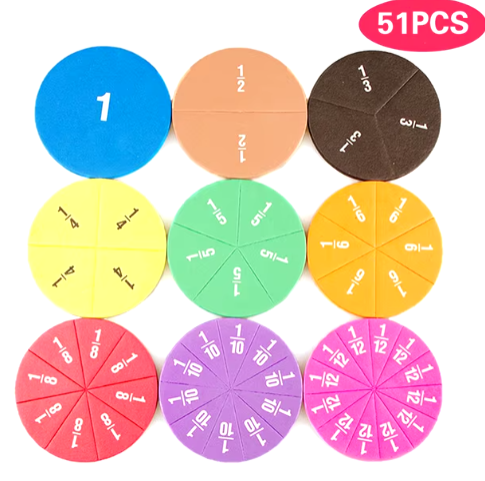 51Pcs Fractions Math Teaching