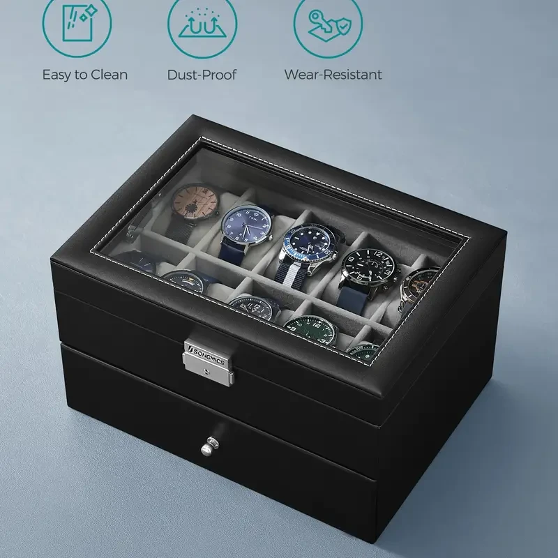 SONGMICS 1pc 20-Slot Watch Box