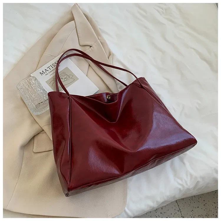 Handbag New Autumn And Winter Japanese And Korean Large Capacity Soft Leather Shoulder Bag Retro Casual Handbag