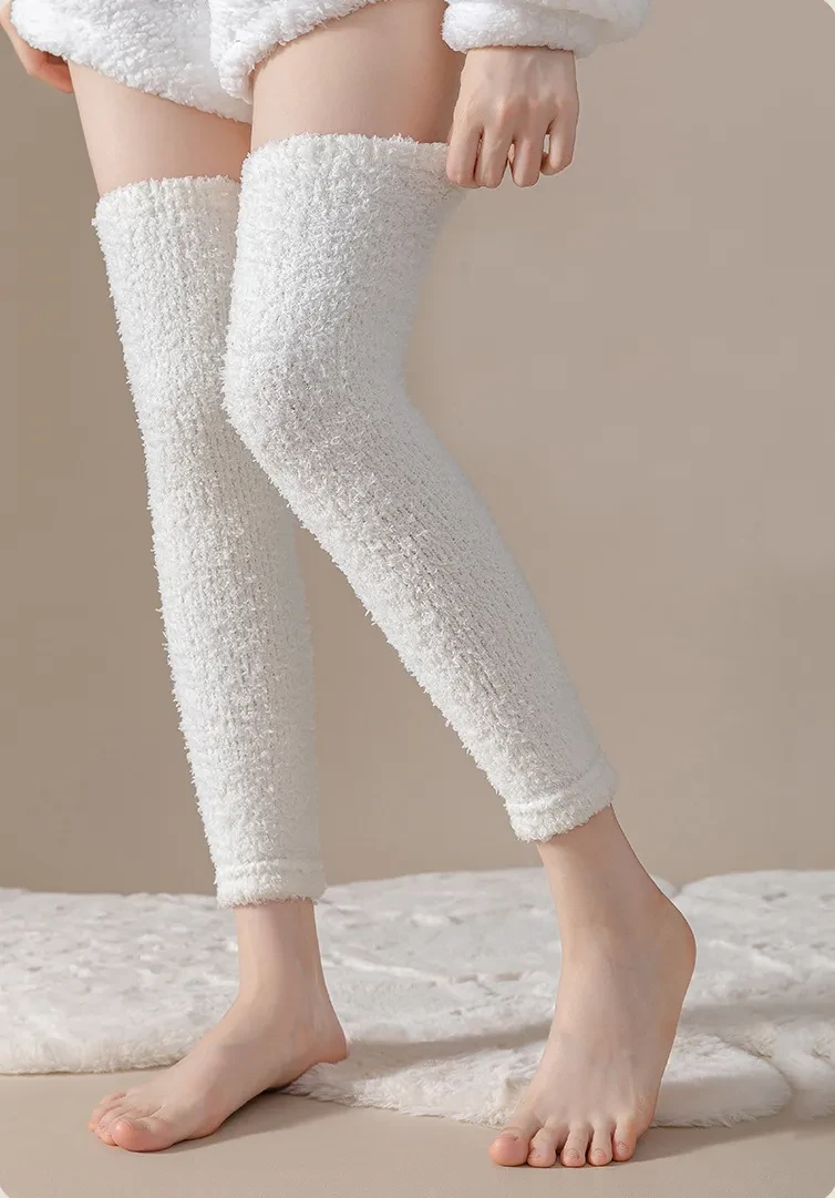 Warm Plush Socks Women Dual-purpose Protection Heel And Knee Sock For Old