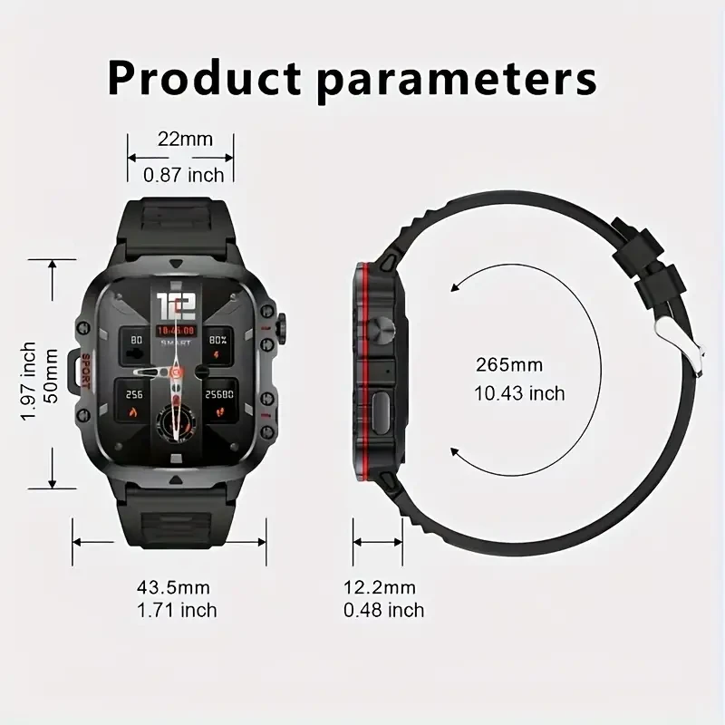 Smart Watch For Men, 4.98cm Full Touch Screen
