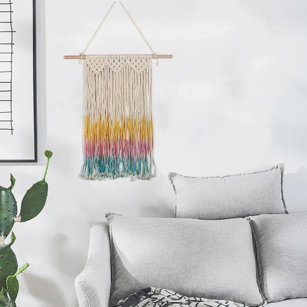 Wall Decoration Bohemian Woven Tapestry Colorful Tassel Mural Nordic Home Furnishing