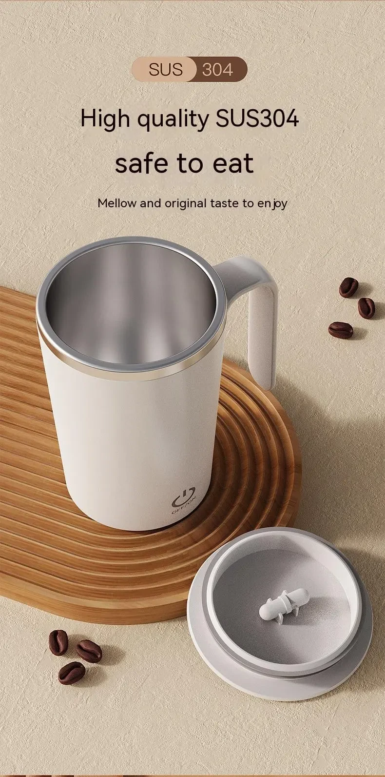 Kitchen Electric Mixing Cup Stirring Coffee Cup Automatic Mixing Mugs Cup Lazy Rotating Magnetic Water Cup