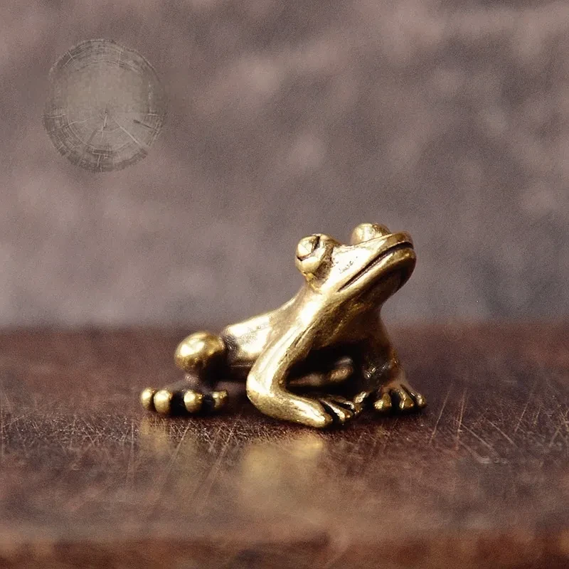 Creative Frog Key Pendants Brass Solid Desktop Tea Ornaments Ornaments