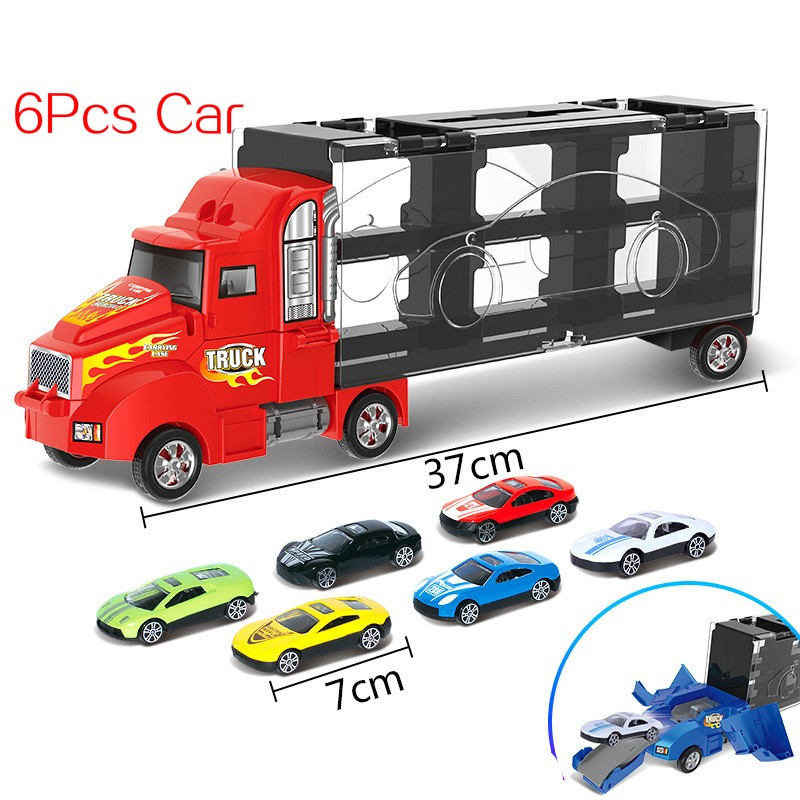 Sliding Alloy Children's Toy Container Truck Model