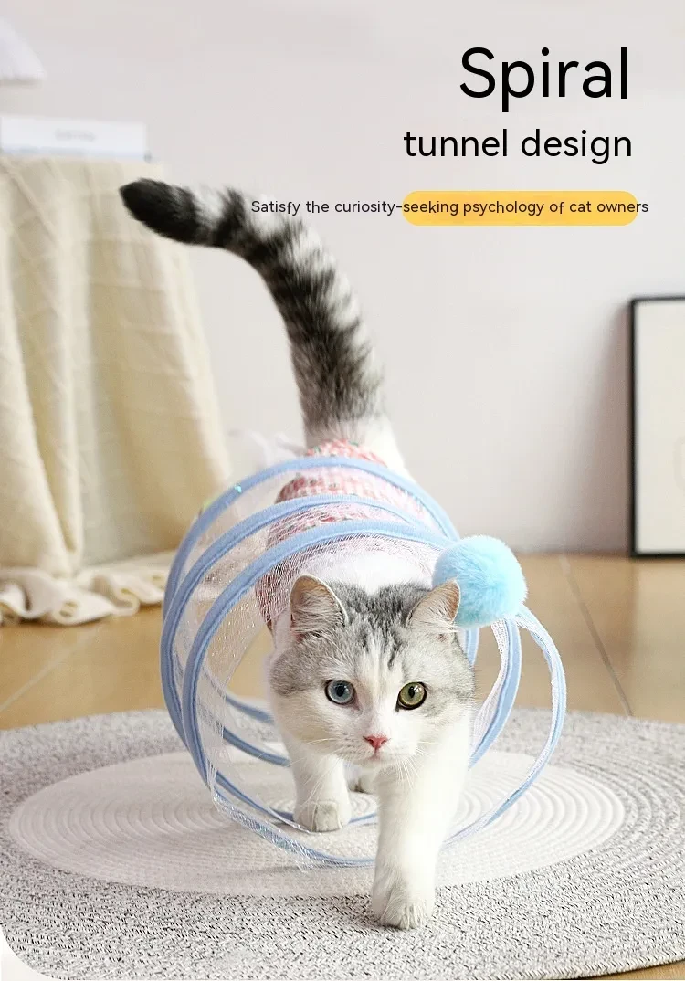 Folded Cat Tunnel S Type Cats Tunnel Spring Toy