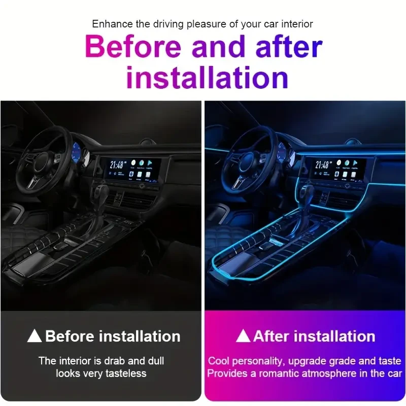 Car Interior LED Neon Strip  5M Flexible Ambient Light
