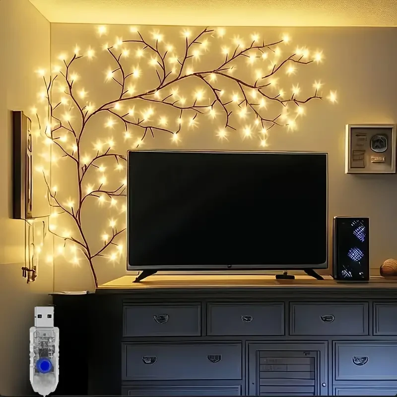 USB-Powered Willow Branch LED Wall Decor 96 Lights