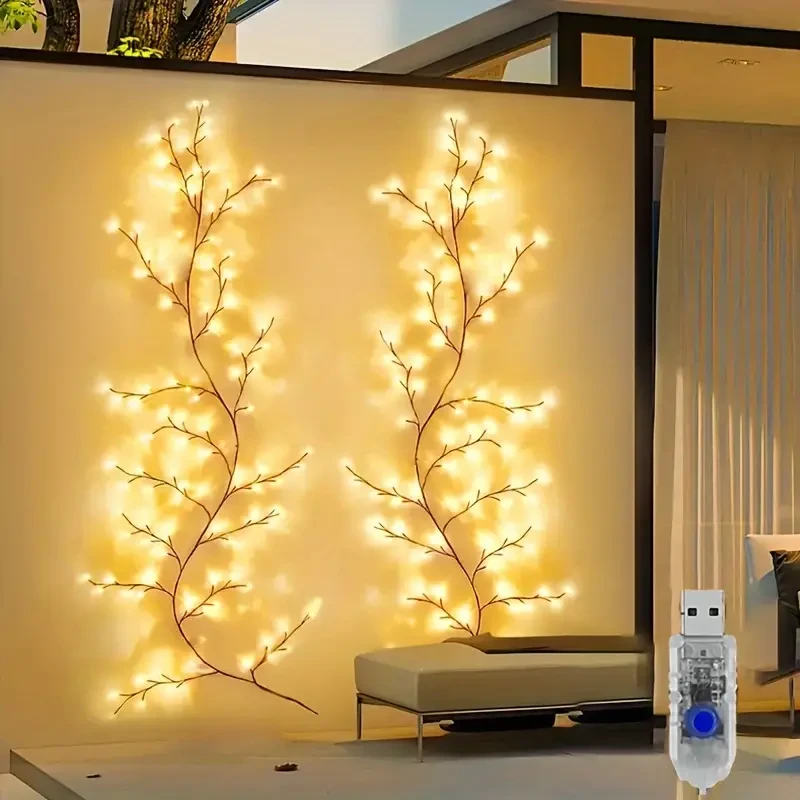 USB-Powered Willow Branch LED Wall Decor 96 Lights