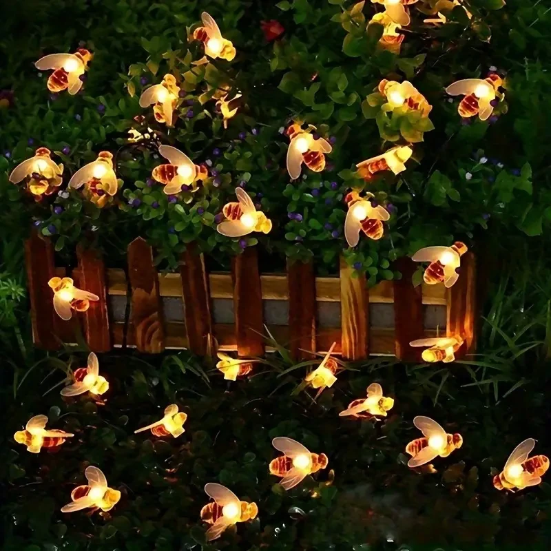 Solar Honey Bee String Lights 6.4m, 30 LED, 8 Modes