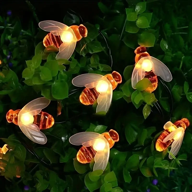 Solar Honey Bee String Lights 6.4m, 30 LED, 8 Modes