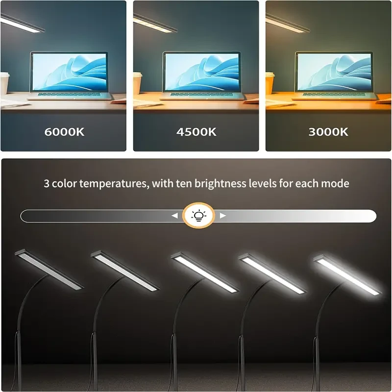 LED Desk Light Screen Lamp Reading Lamp -10W Ultra Bright Adjustable Clip Light Suitable For Home/office Use