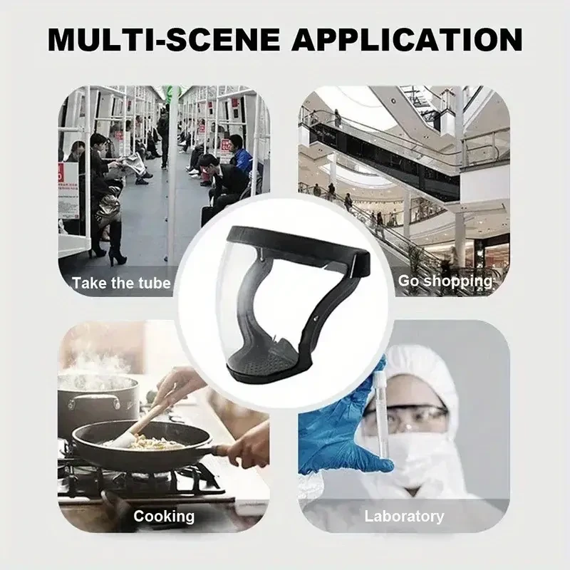 Premium Adjustable Full-Face Shield - Breathable Transparent Protective Screen with Air Vent and Breathing Valve