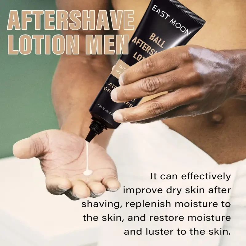 Men's Soothing Aftershave Lotion, 59ml - Moisturizing Body Balm For Dry, Skin Nourishment With Safe Ingredients Like Aloe Vera & Avocado Extract