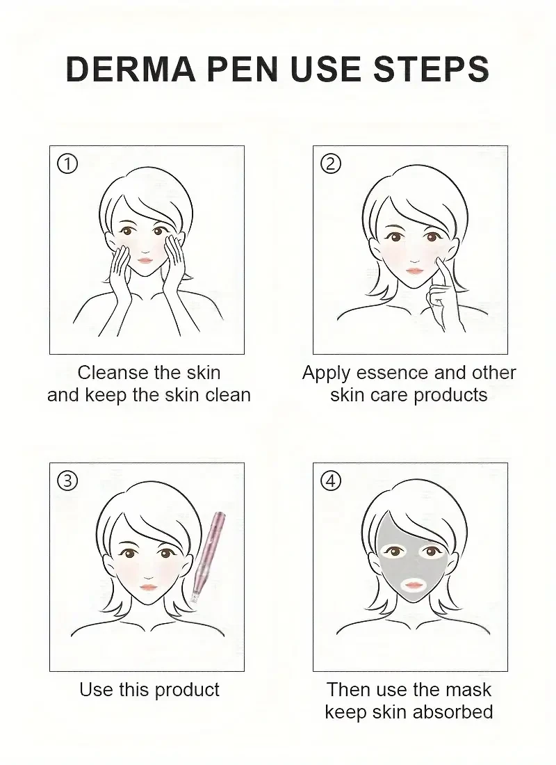 Wireless Charging Model Electric Micro Needle Pen Derma pen L1 with 10 R-Nano Massage Heads